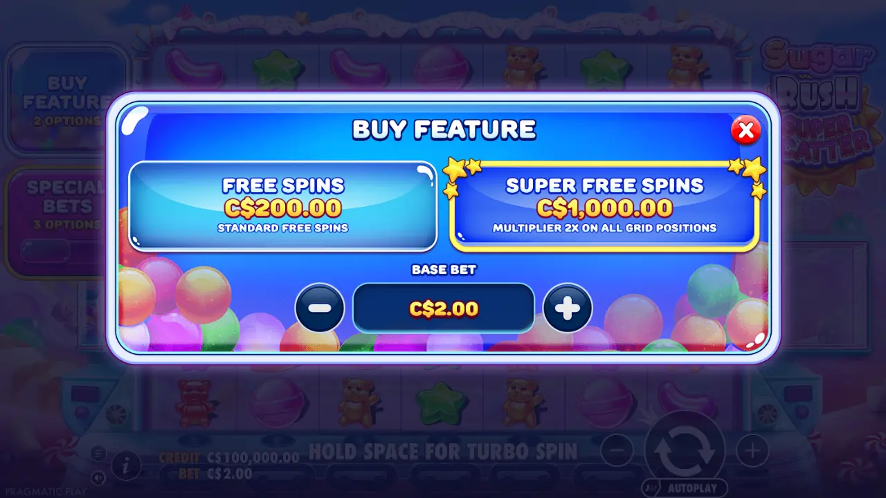 Buy Feature options.